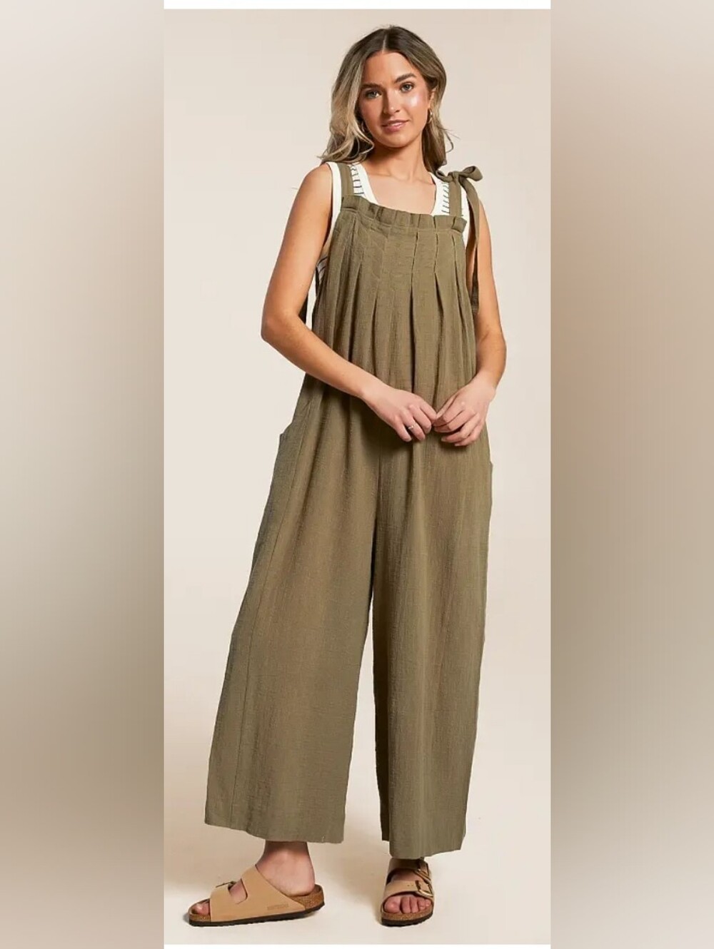 BUCKLE Women’s Olive Or Coral Tie-Strap Jumpsuit